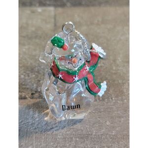 Clear snowman‎ Dawn AS IS mistletoe ornament Xmas decor